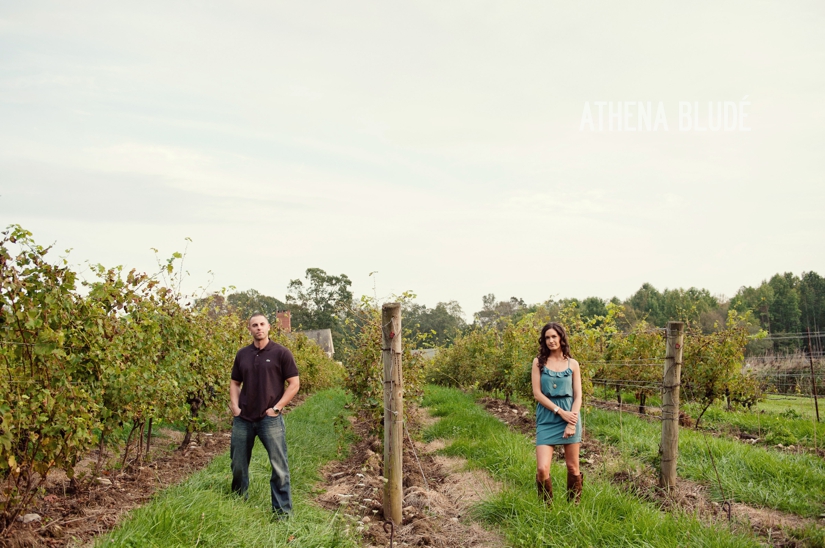 ©2011 Athena Bludé Photography | Vineyard and Urban Engagement Session: Jessica + Nick Chamard Vineyard Engagement Session