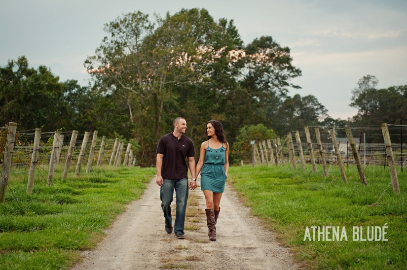 ©2011 Athena Bludé Photography | Vineyard and Urban Engagement Session: Jessica + Nick